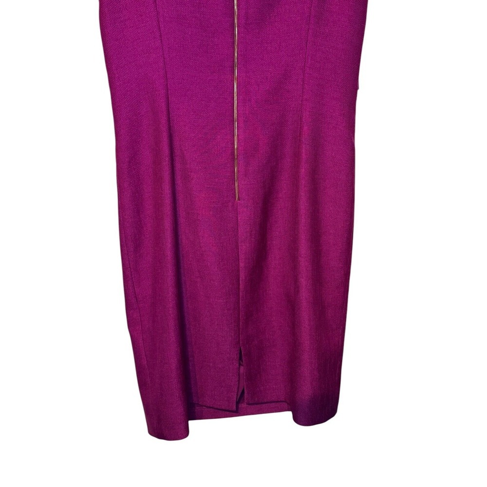 Kay Unger Women Shift Dress Lined Sleeveless Gold Shoulder Fuchsia Pink‎ 14 - Picture 10 of 11